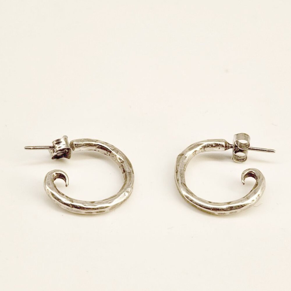 Hammered Hoop Earrings ~17mm Diameter